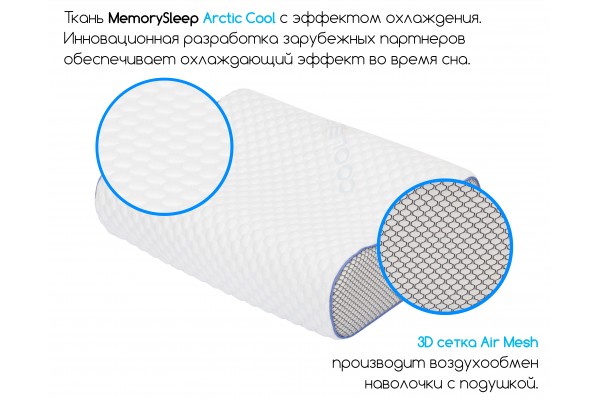 Анатомическая подушка с эффектом памяти MemorySleep S Grand Gel